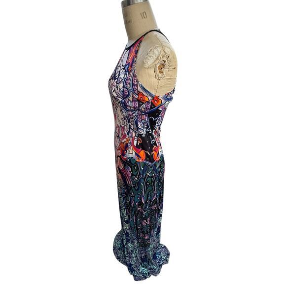 Mary Katrantzou Maxi Dress Size L Siren Print Made in The UK - Picture 8 of 10